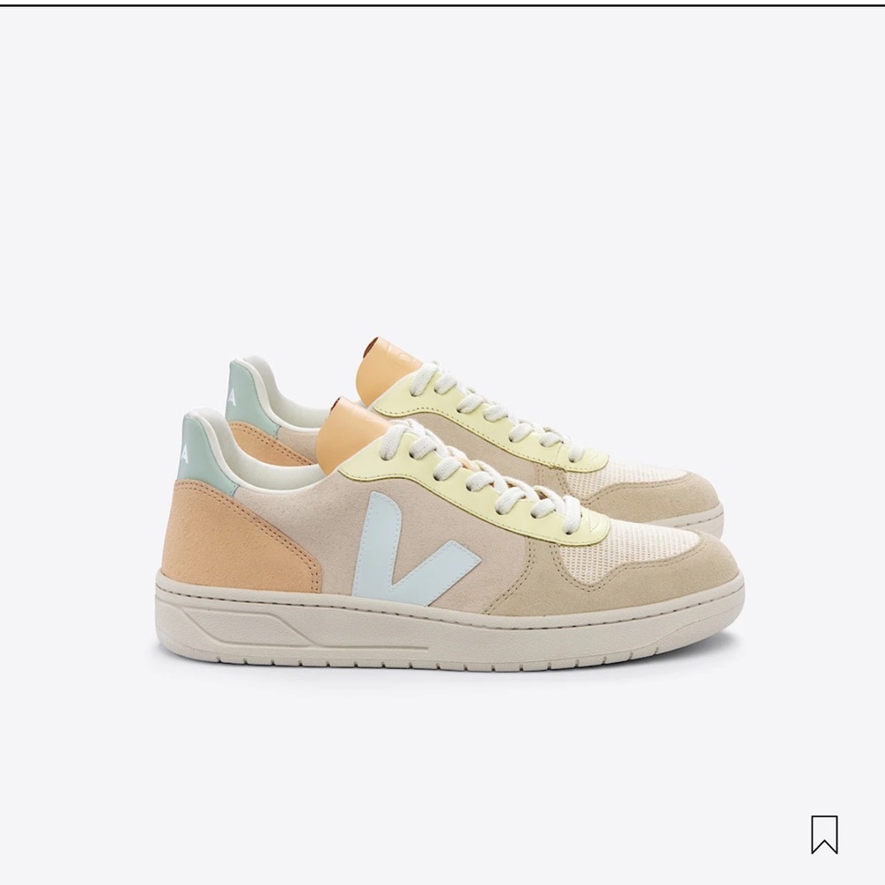 Veja Women's Sneakers in Cream, Tan, and Light Blue